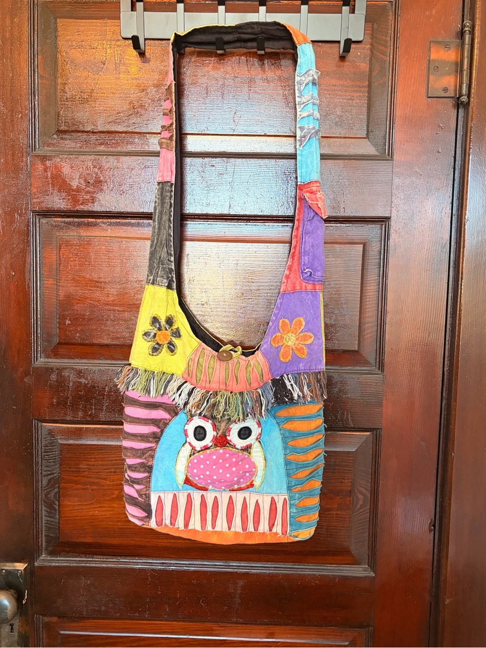 Colorful Patchwork Owl Shoulder Bag - Multicolor
